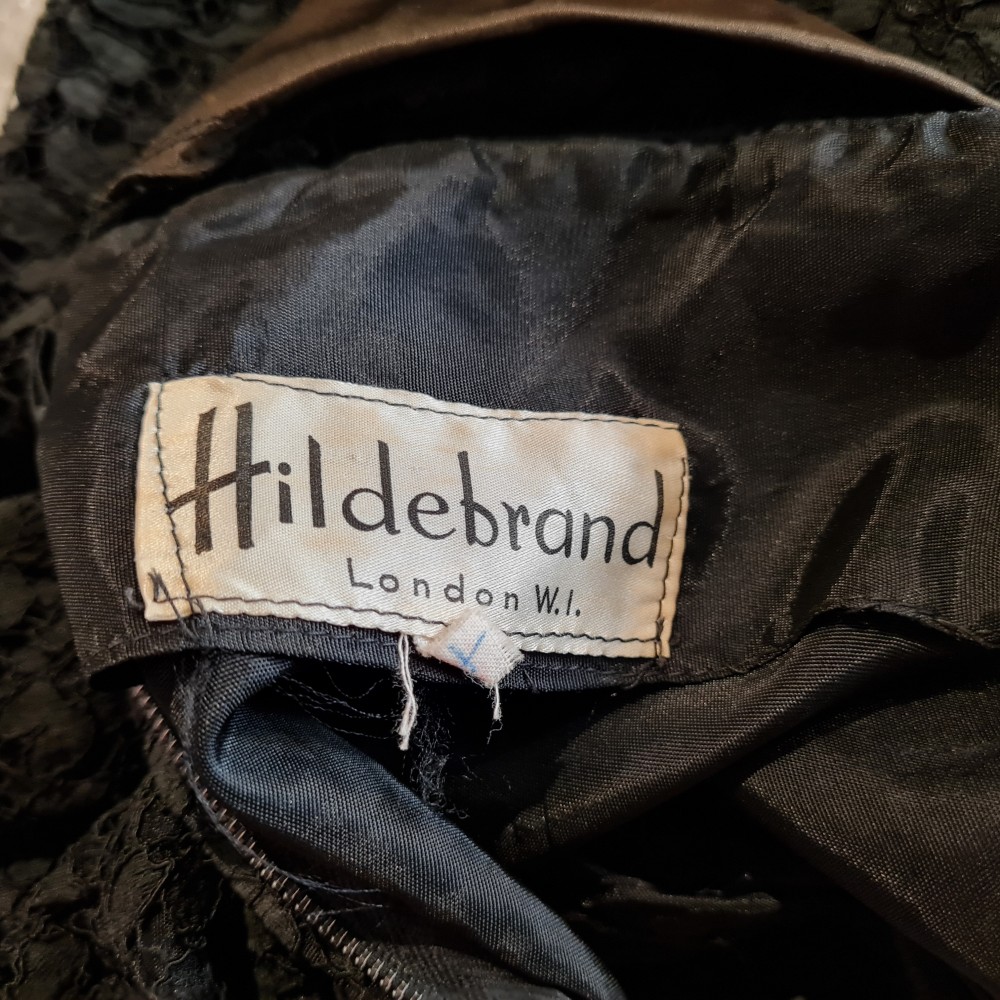 Vintage 1950's Black Lace Cocktail Shift Dress